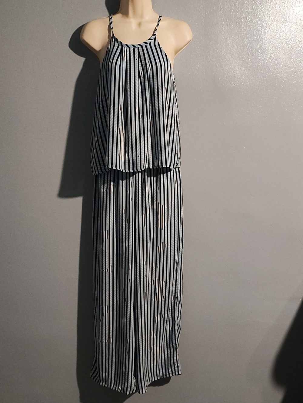 Striped Navy and White Jumpsuit Sleeveless Summer Style